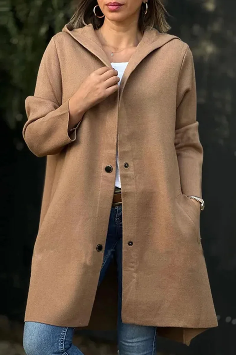 Casual Daily Pocket Buttons Hooded Outerwear(8 Colors) - Panekey