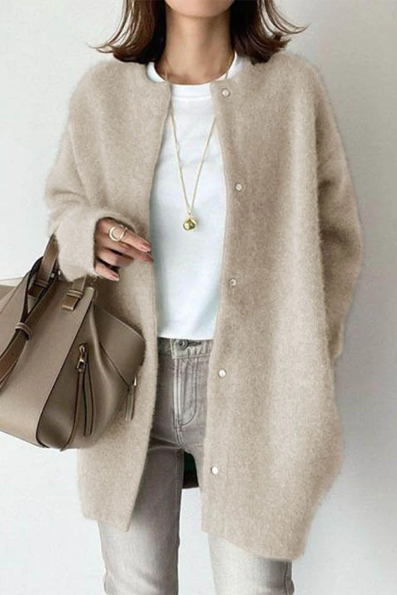 Casual Gross O Neck Outerwear(wool felt style)(9 Colors) - Panekey