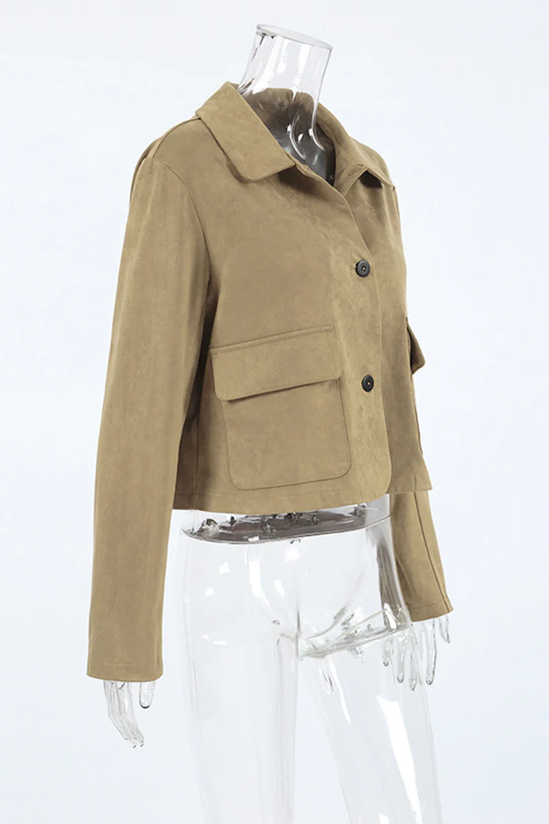 Casual Daily Buttons Turndown Collar Outerwear - Panekey