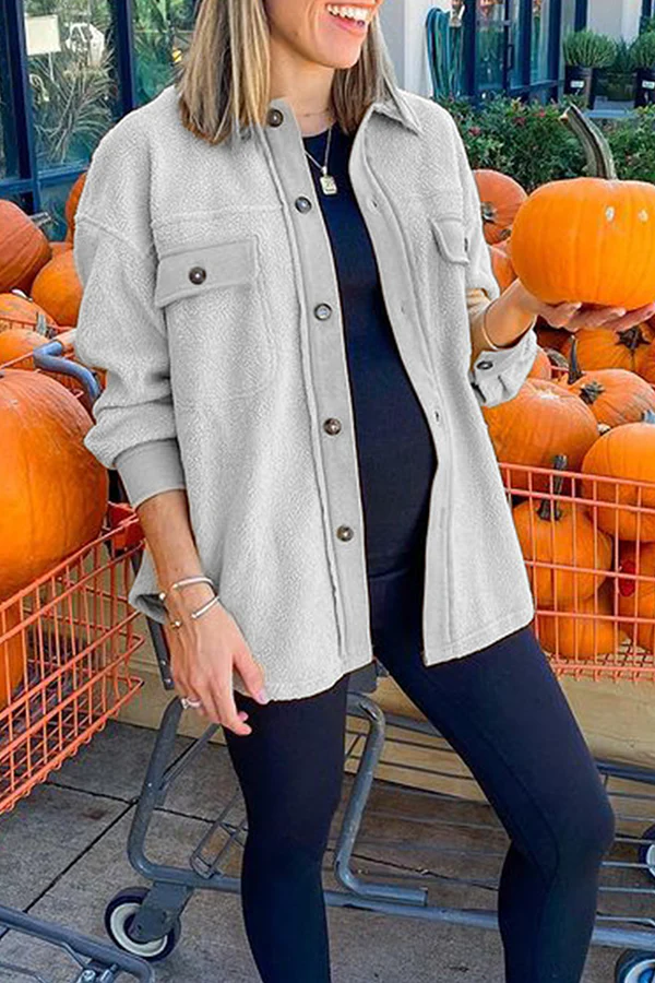 Casual Animal Print Buckle Basic Turndown Collar Outerwear - Panekey