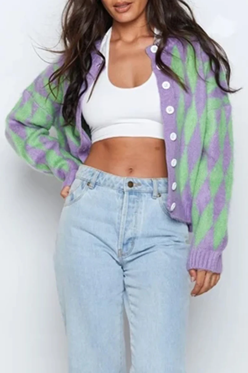 Casual Geometric Buckle Tops Sweater - Panekey