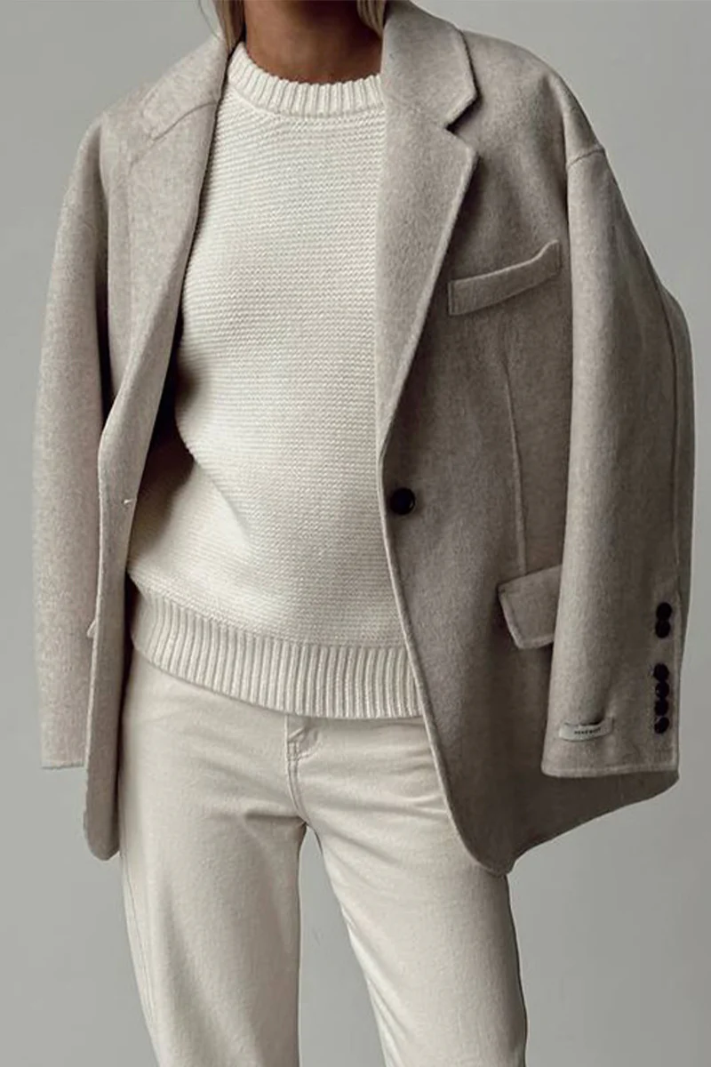 Casual Daily Solid Color Weave O Neck Sweaters - Panekey