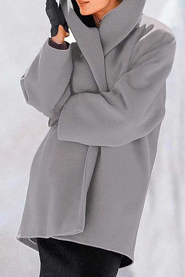 Casual Elegant Solid Patchwork Buttons Hooded Collar Outerwear(7 Colors) - Panekey