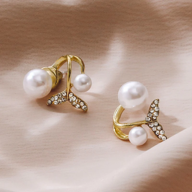 Casual Daily Patchwork Pearl Rhinestone Earrings - Panekey