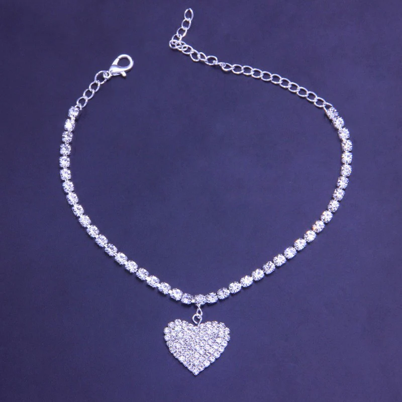 Casual Patchwork Rhinestone Anklet - Panekey