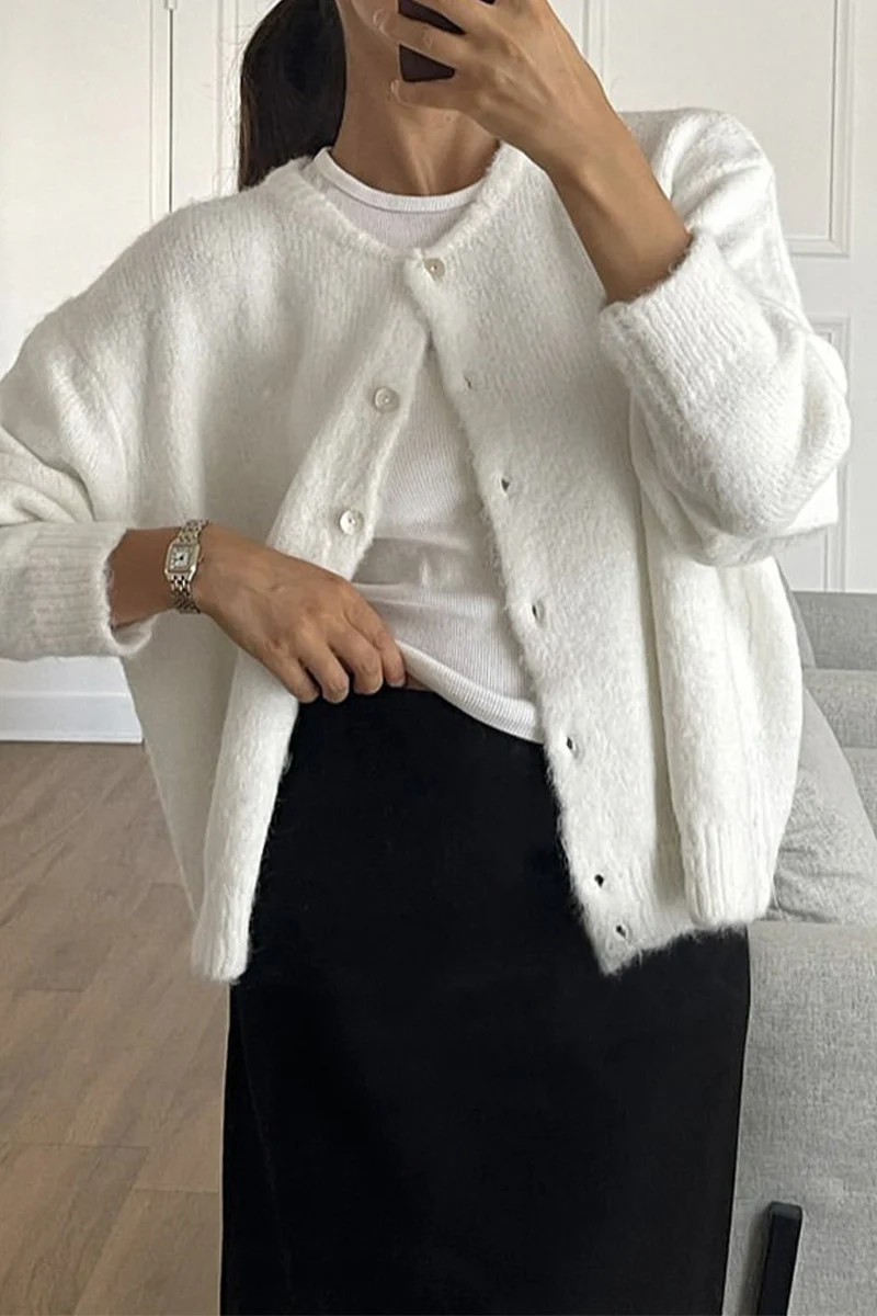 Casual Buttons O Neck Outerwear(5 Colors) - Panekey