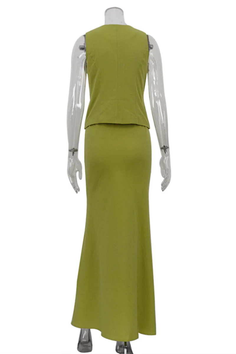 Casual Lace Up V Neck Sleeveless Two Pieces(3 Colors) - Panekey