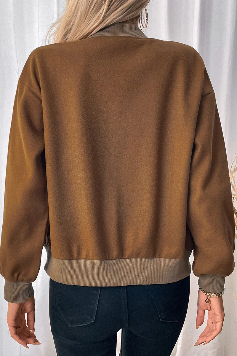 Casual Pocket Buttons Gross O Neck Outerwear - Panekey