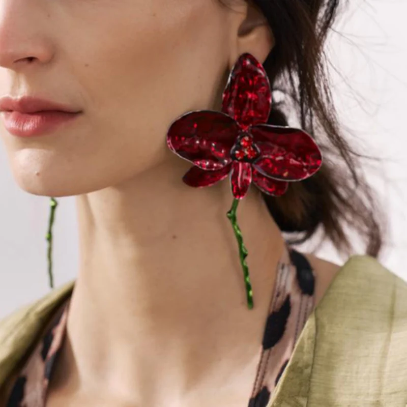 Casual Daily Flowers Patchwork Earrings - Panekey