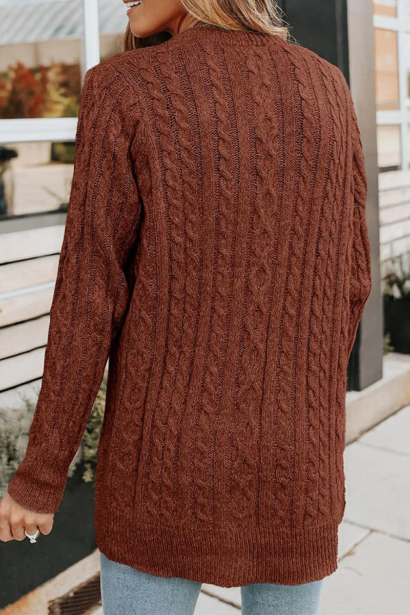 Casual Buttons Solid Color V Neck Cardigans(5 Colors) - Panekey