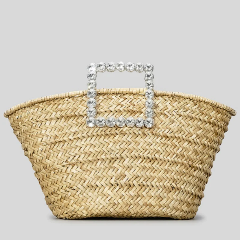 Casual Daily Patchwork Rhinestone Weave Bags - Panekey