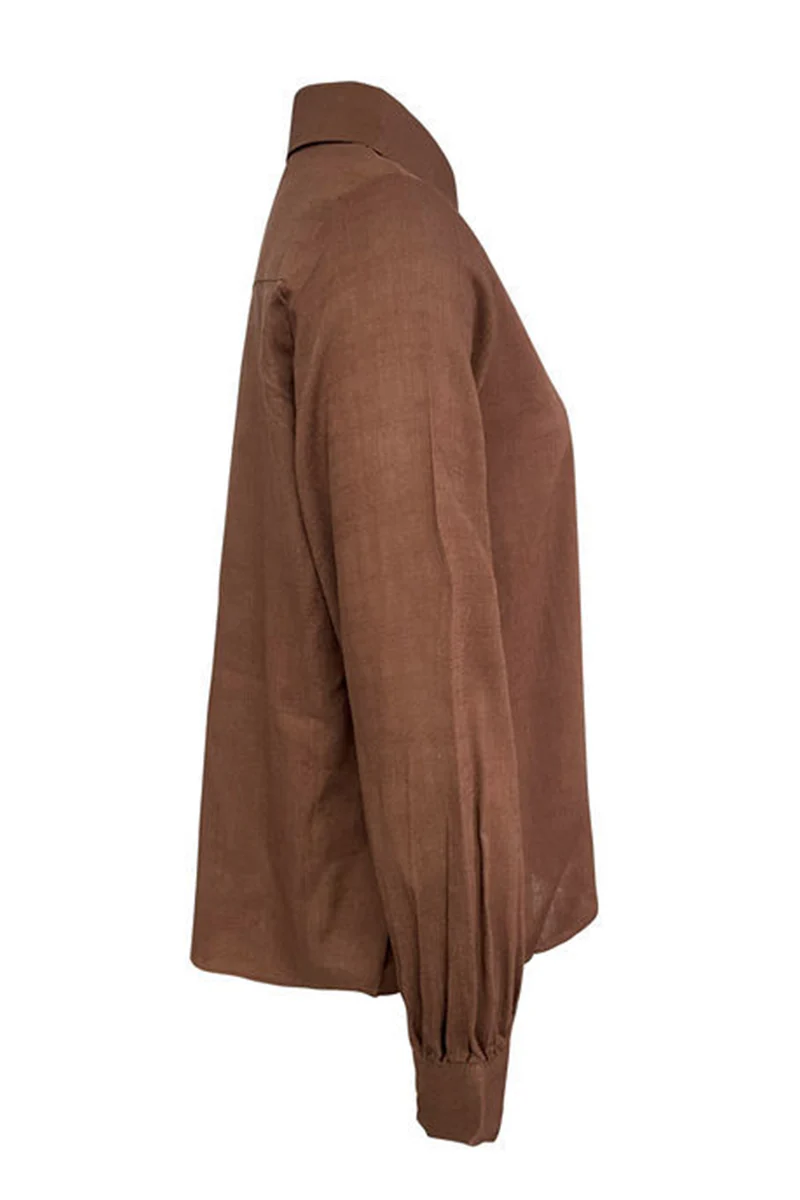 Casual Hollow Out Turndown Collar Blouses(4 Colors) - Panekey