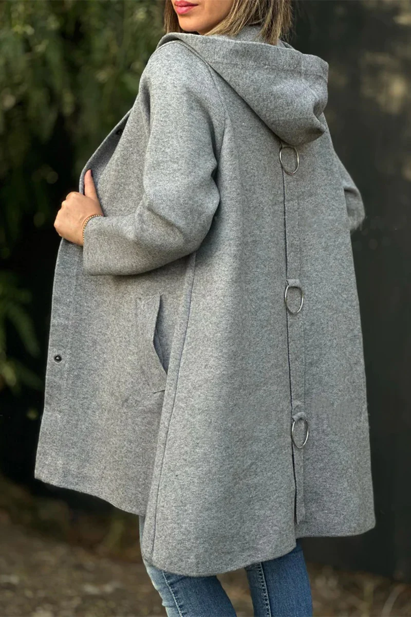 Casual Daily Pocket Buttons Hooded Outerwear(8 Colors) - Panekey