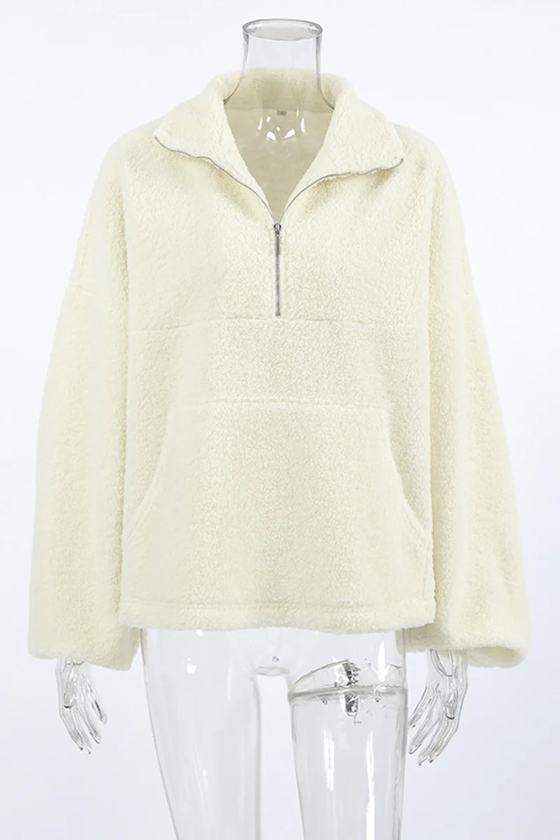 Casual Daily Pocket Zipper Turndown Collar Hoodies - Panekey