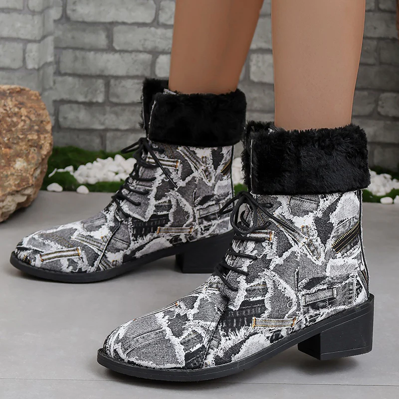 Casual Patchwork Printing Pointed Comfortable Out Door Shoes (Heel Height 1.37in) - Panekey