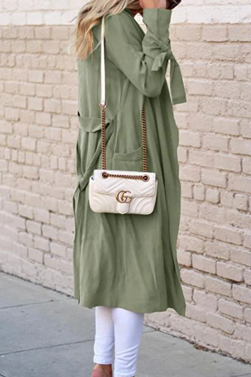 British Style Solid Frenulum Outerwear - Panekey