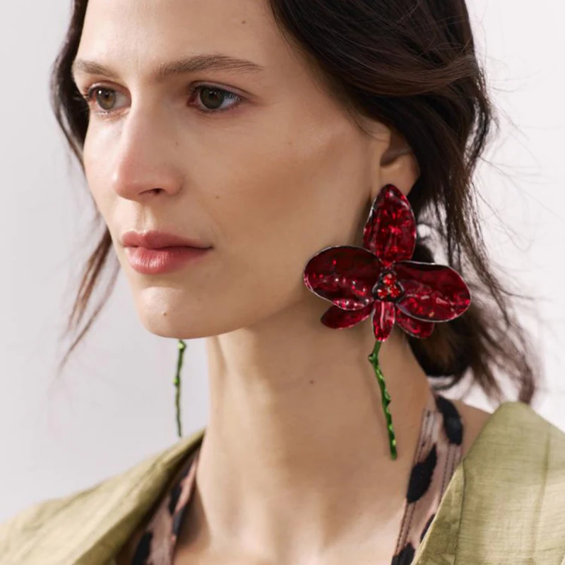 Casual Daily Flowers Patchwork Earrings - Panekey
