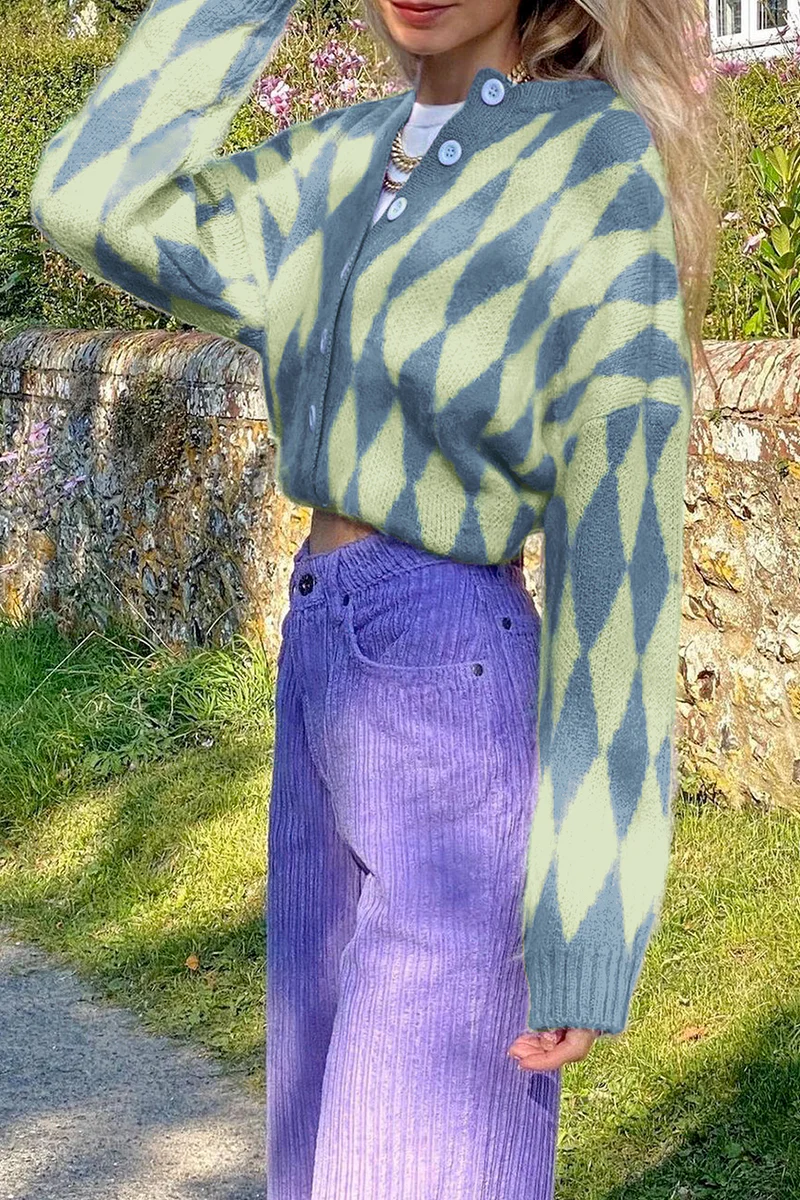 Casual Geometric Buckle Tops Sweater - Panekey