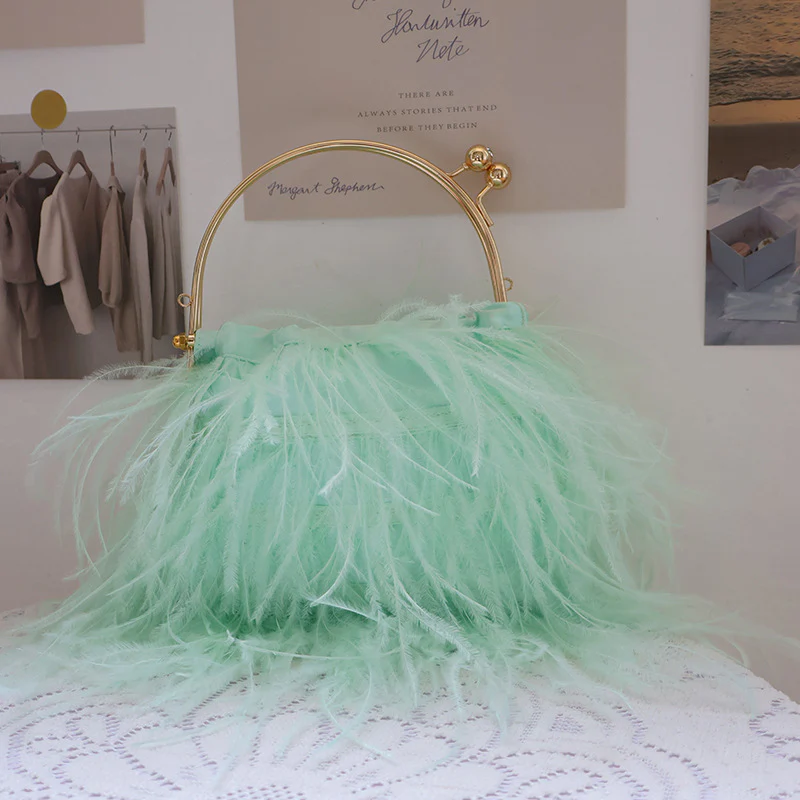 Casual Daily Party Solid Patchwork Feathers Bags - Panekey