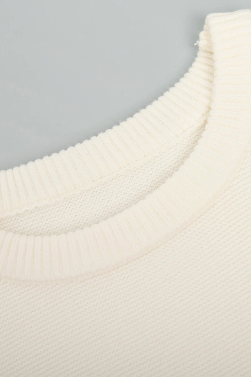 Casual Daily Solid Color Weave O Neck Sweaters - Panekey