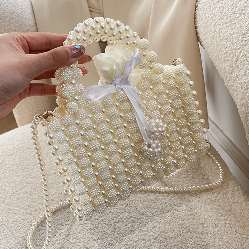 Casual Daily Solid Patchwork Pearl Weave Bags - Panekey