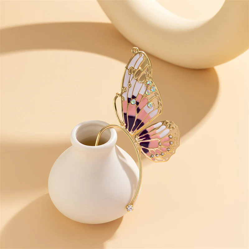 Casual Butterfly Patchwork Rhinestone Earrings - Panekey