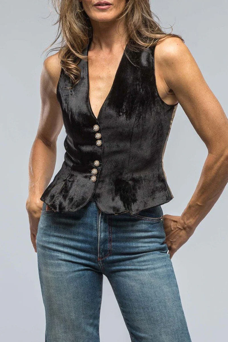 Casual Daily Solid Color Buttons V Neck Waistcoats(No shirt) - Panekey