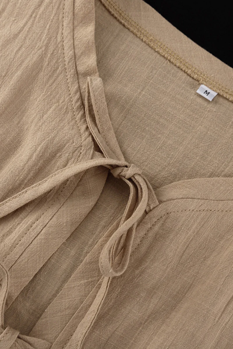 Casual Daily Solid Color Lace Up O Neck Long Sleeve Two Pieces - Panekey