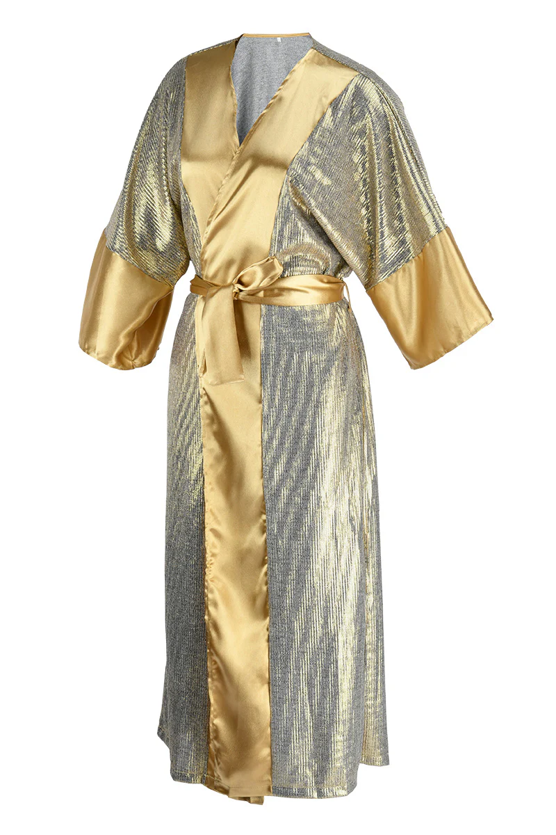 Casual Patchwork Sequins V Neck Waist Skirt Dresses(3 Colors) - Panekey