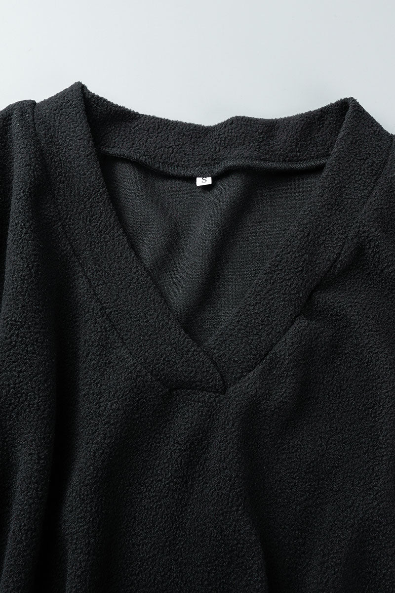 Casual Loose Solid Color V Neck Two Pieces(5 Colors) - Panekey