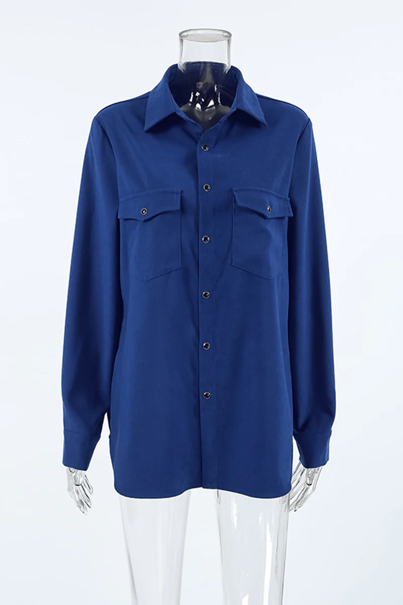 Casual Daily Buttons Turndown Collar Blouses - Panekey