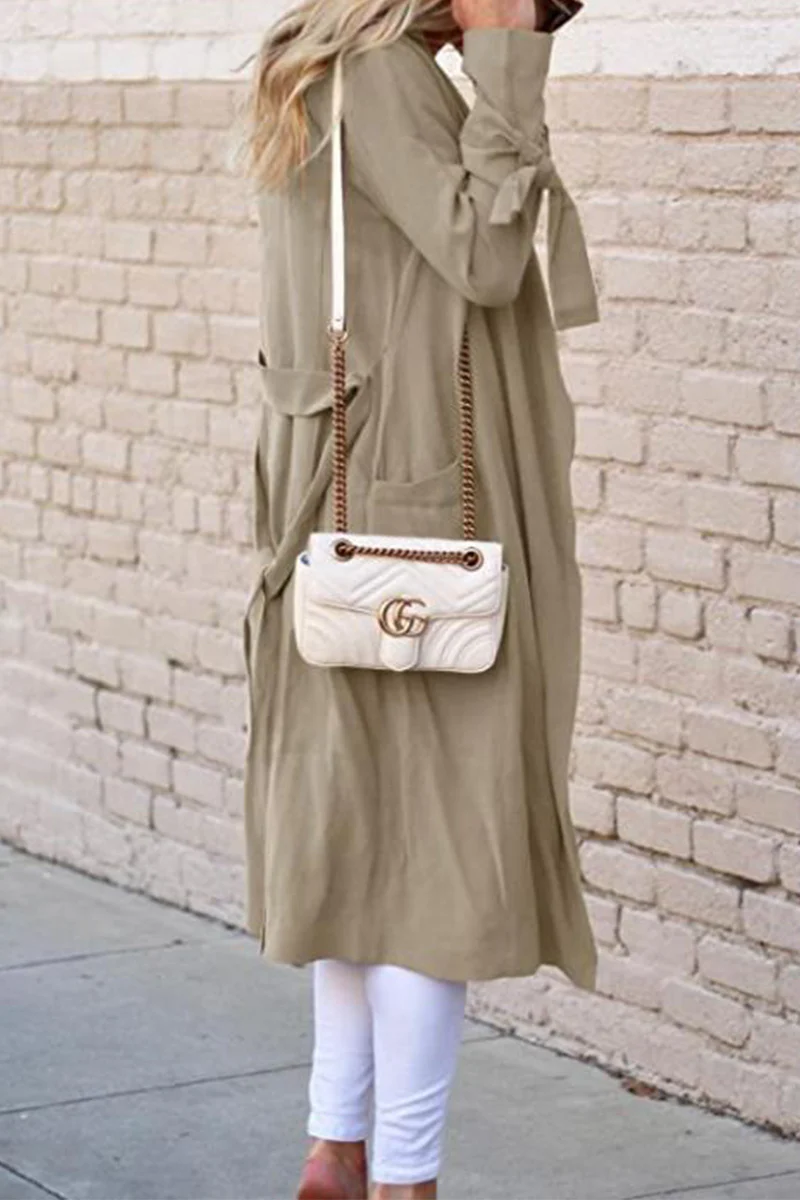 British Style Solid Frenulum Outerwear - Panekey