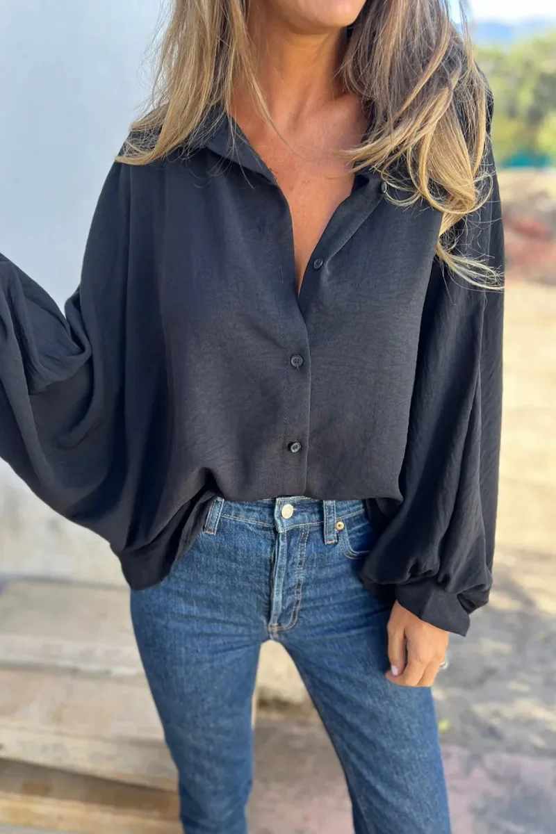 Casual Daily Buttons Turndown Collar Blouses(5 Colors) - Panekey