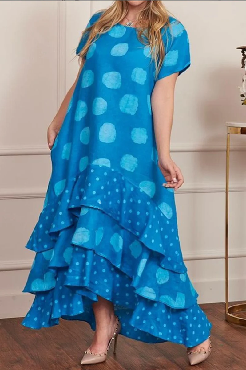 Casual Dot Patchwork Printed Dress Dresses(10 Colors) - Panekey