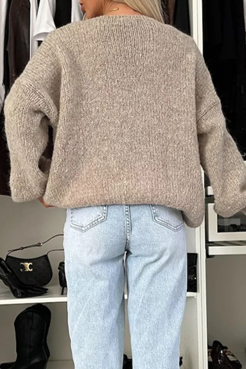 Casual Daily Weave V Neck Outerwear(4 Colors) - Panekey