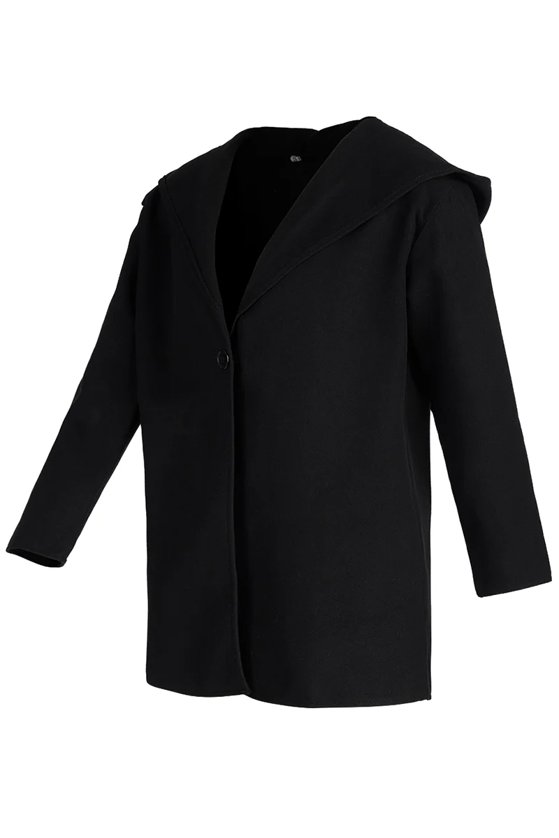 Casual Elegant Solid Patchwork Buttons Hooded Collar Outerwear(7 Colors) - Panekey