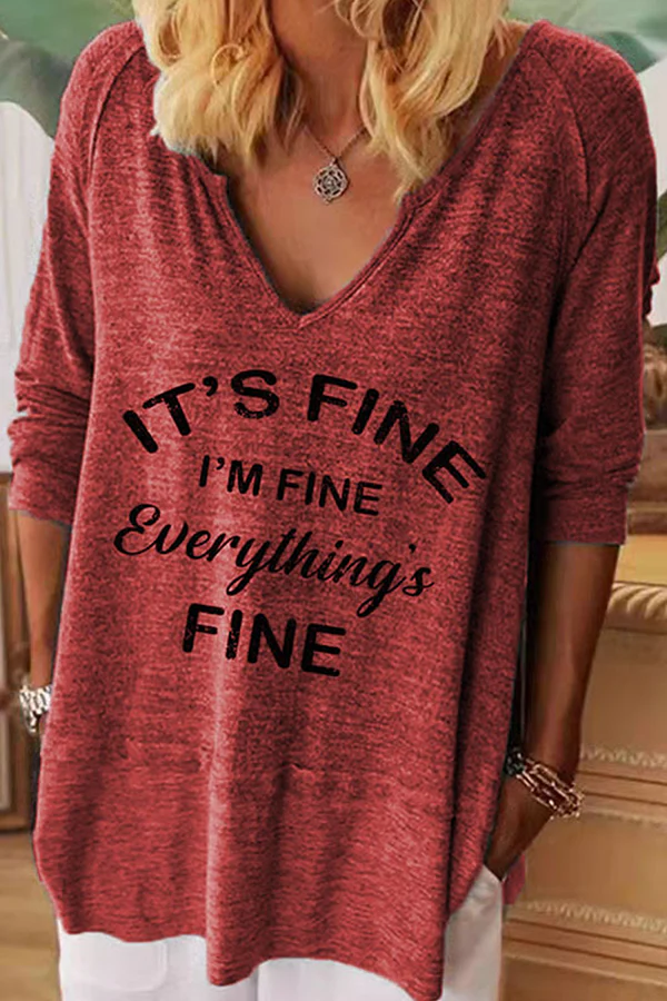 Casual Letter Basic V Neck Tops(7 Colors) - Panekey