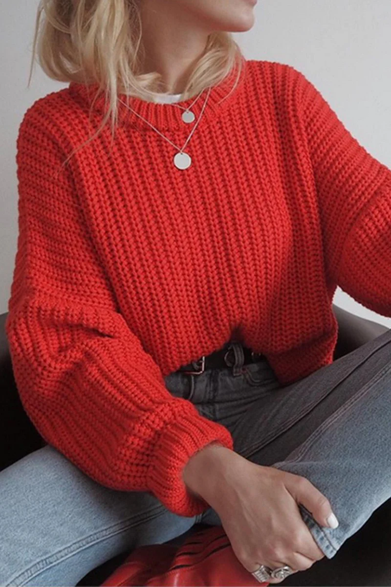 Casual Daily Weave O Neck Sweaters(7 Colors) - Panekey