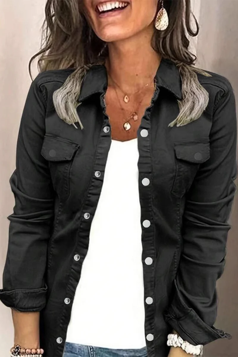 Casual Daily Buttons Turndown Collar Blouses(3 Colors) - Panekey