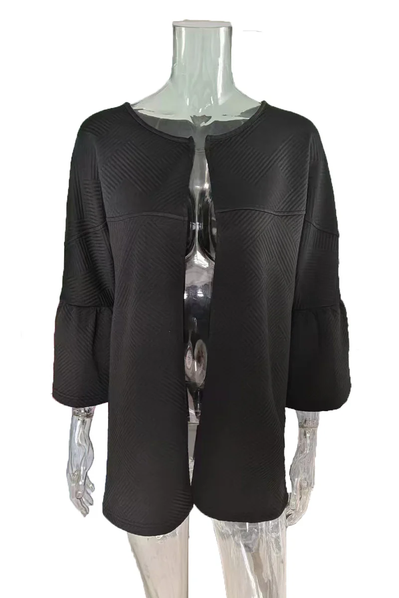 Casual Daily Solid Color Ruffle Outerwear(3 Colors) - Panekey