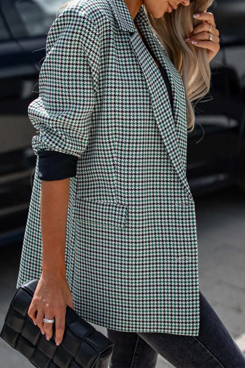 Casual Plaid Buttons Contrast Turn-back Collar Outerwear(3 Colors) - Panekey