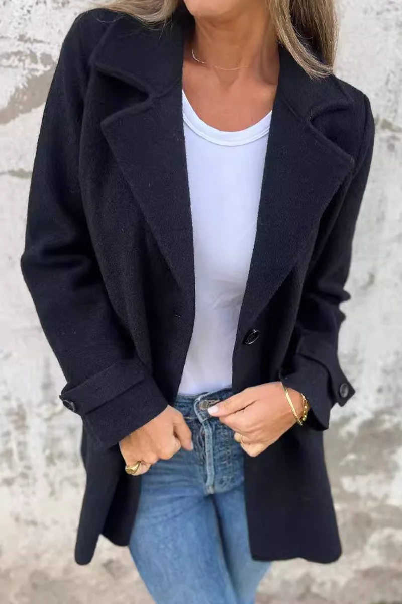 Casual Daily Buttons Gross Turn-back Collar Outerwear(6 Colors) - Panekey