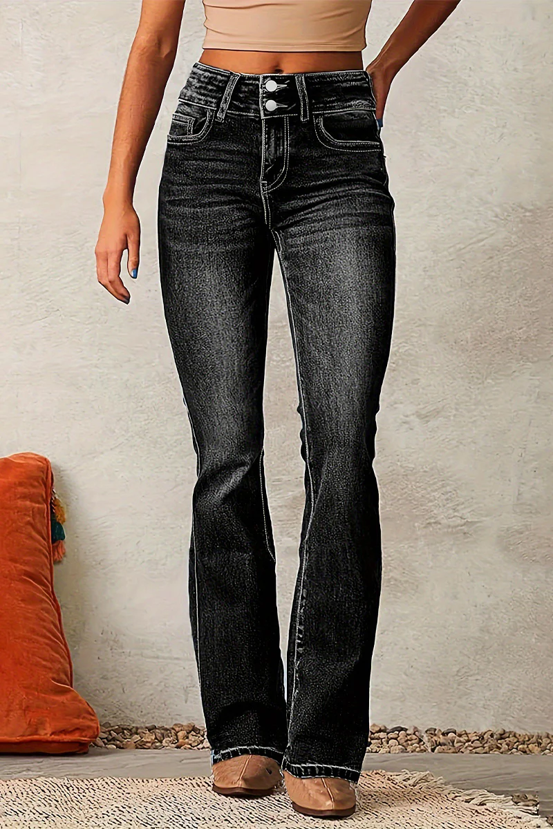 Casual Distressed High Waist Skinny Denim Jeans(3 Colors) - Panekey