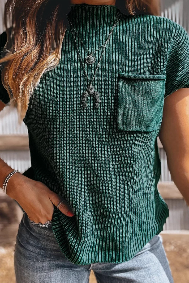 Casual Pocket Half A Turtleneck Sweaters(9 Colors) - Panekey