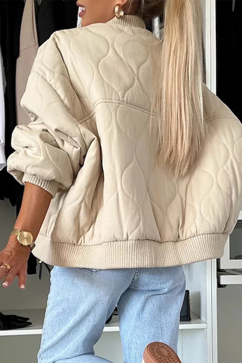 Casual Pocket Buttons O Neck Outerwear(3 Colors) - Panekey