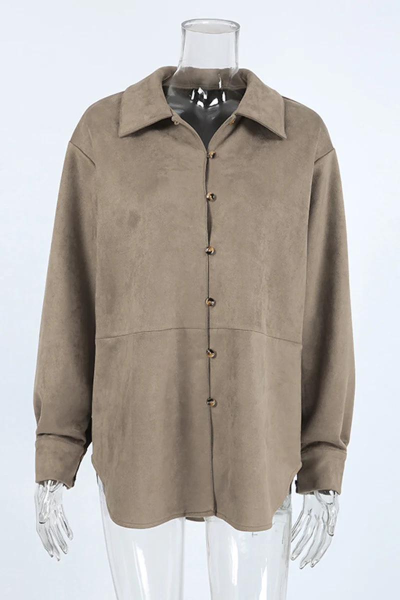 Casual Buttons Turndown Collar Blouses - Panekey