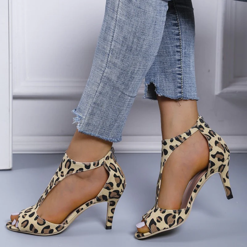 Casual Hollowed Out Patchwork Fish Mouth Out Door Shoes (Heel Height 2.75in) - Panekey