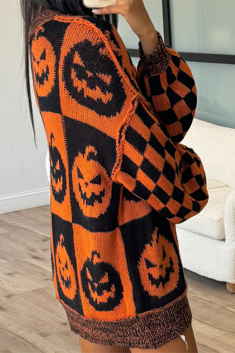 Casual Colorblock Weave Contrast O Neck Sweaters - Panekey