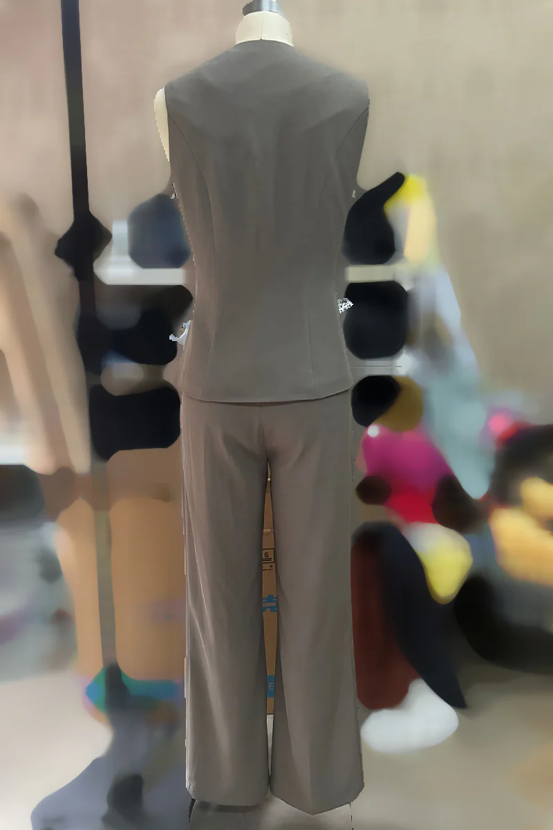 Casual Buttons V Neck Sleeveless Two Pieces - Panekey