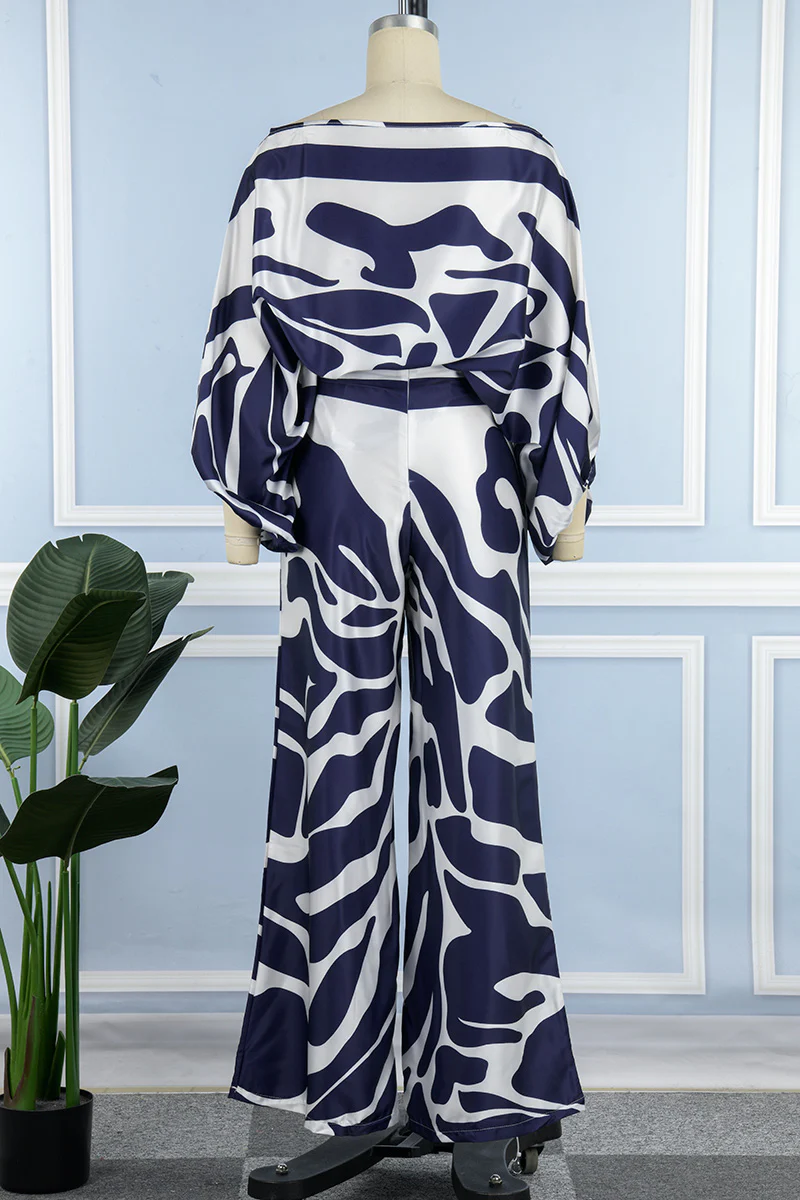 Casual Elegant Print Patchwork Off the Shoulder Long Sleeve Two Pieces(11 Colors) - Panekey